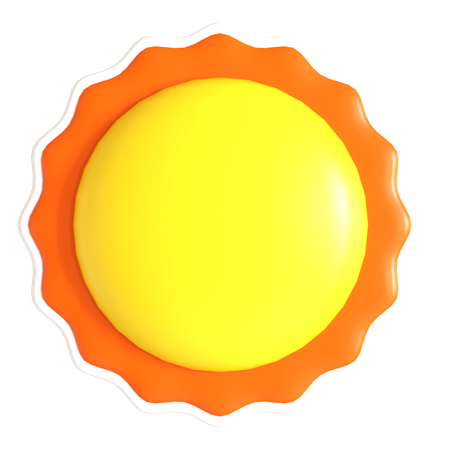 Sun Sticker  3D Icon