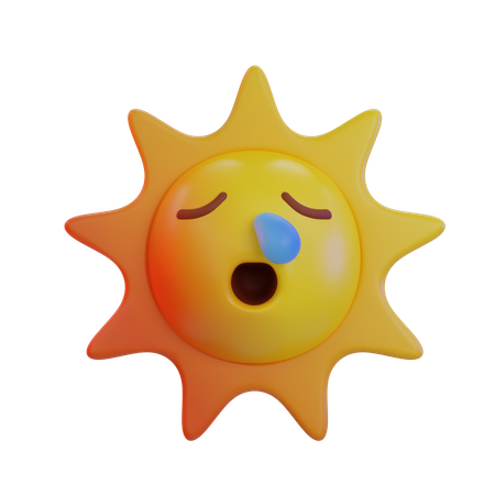 Sun Stress Emoji  3D Icon