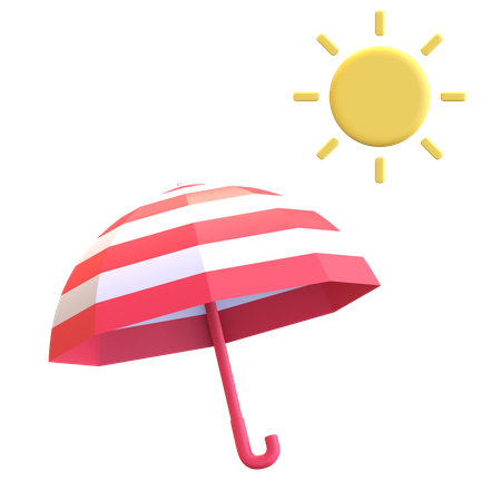 Sun Umbrella 3D Illustration