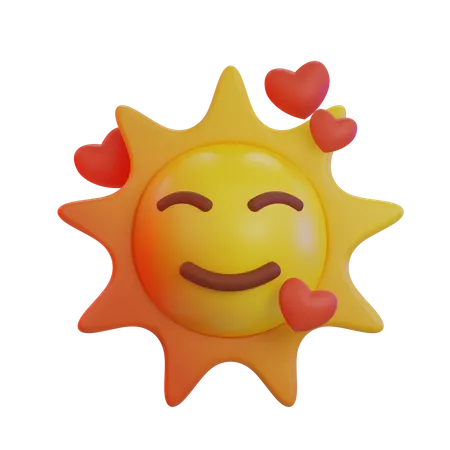 Sun Very Happy Emoji  3D Icon