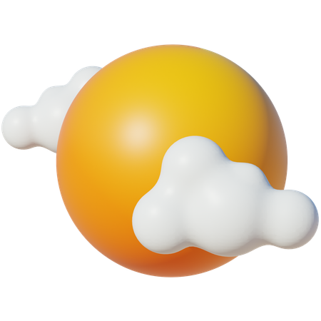 Sun With Cloud  3D Icon