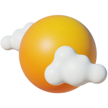 Sun With Cloud  3D Icon