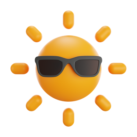 Sun With Glasses  3D Icon