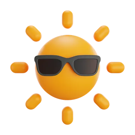 Sun With Glasses  3D Icon