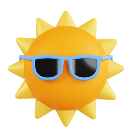 Sun With Glasses  3D Icon