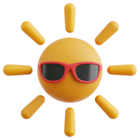 Sun With Glasses  3D Icon