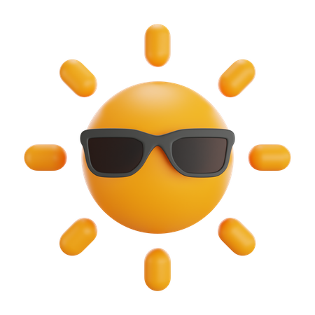 サングラスをかけた太陽  3D Icon