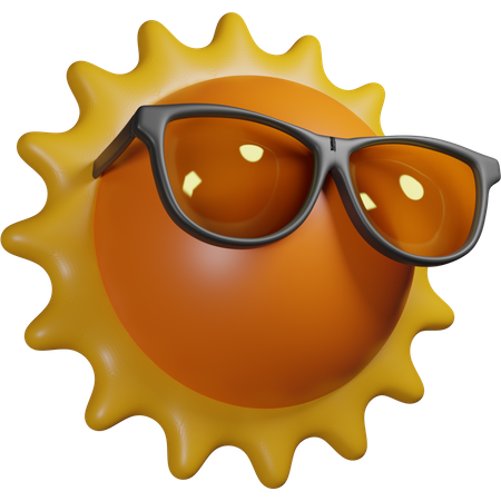 Sun With Glasses  3D Icon