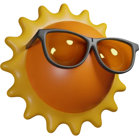 Sun With Glasses  3D Icon