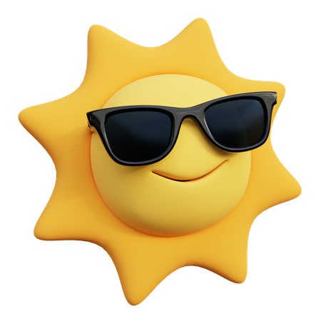 Sun With Goggles  3D Icon