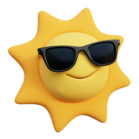 Sun With Goggles  3D Icon