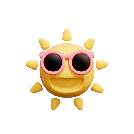 Sun With Sunglasses  3D Icon