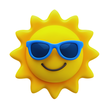 Sun With Sunglasses  3D Icon