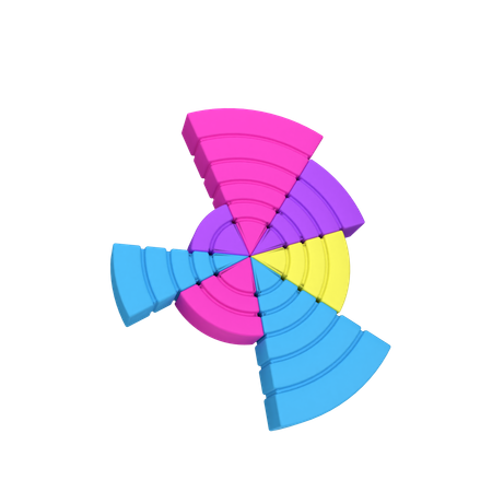 Sunburst Chart  3D Icon