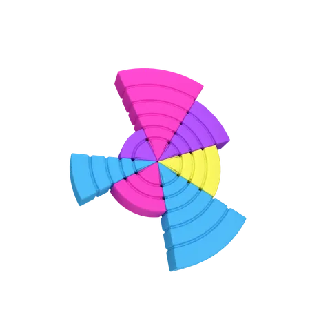 Sunburst Chart  3D Icon