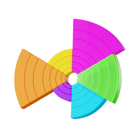 Sunburst Chart  3D Icon