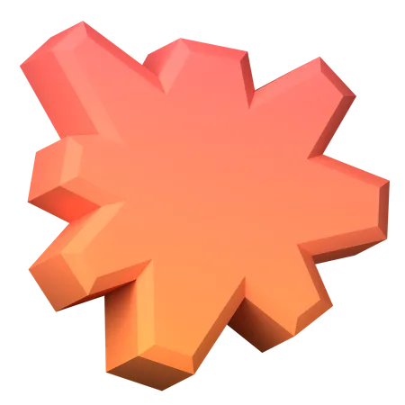 Sunburst Star Shape  3D Icon