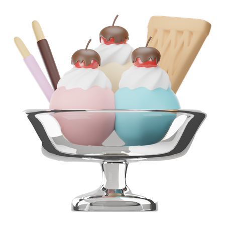 Sundae Ice Cream  3D Icon