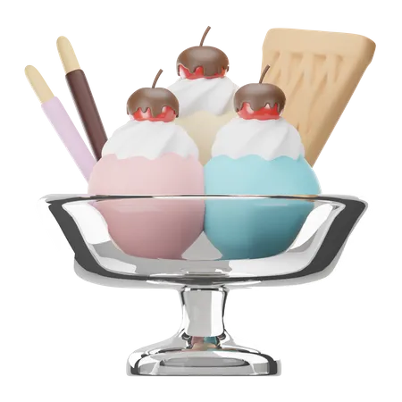 Sorvete de sundae  3D Icon