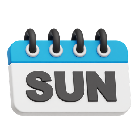 Sunday Calendar  3D Icon