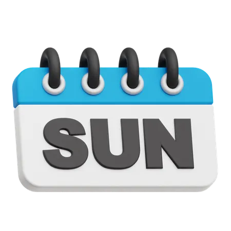 Sunday Calendar  3D Icon