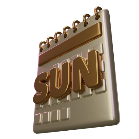 Sunday Calendar  3D Icon