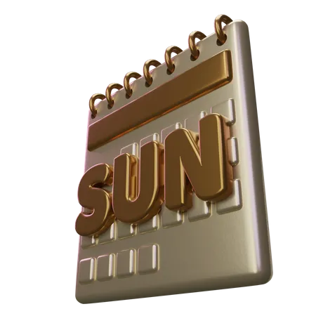 Sunday Calendar  3D Icon