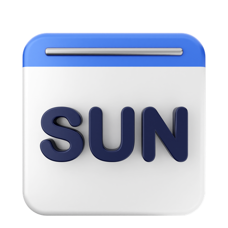 Sunday Calendar  3D Icon