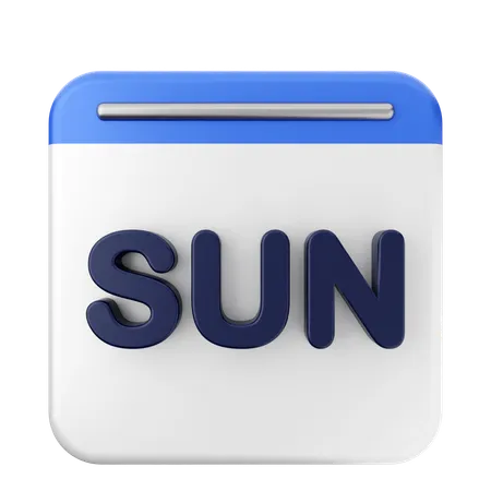 Sunday Calendar  3D Icon