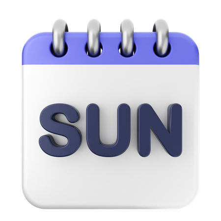 Sunday Calendar  3D Icon