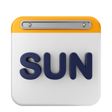 Sunday Calendar  3D Icon