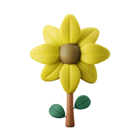 Autumn Season Sunflower Plant 3 D Icon Illustration 3D Icon