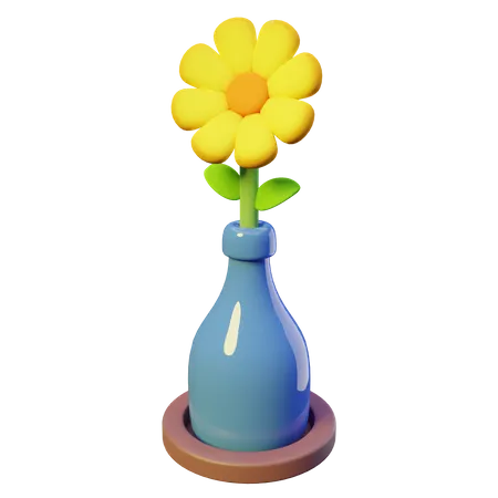 Sunflower Bottle  3D Illustration