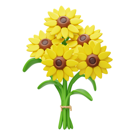 Sunflower Bouquet  3D Icon