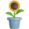 3d sun flower plant logo