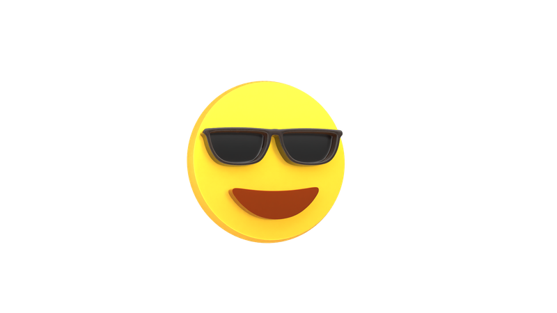 Sunglass Laughing Emoji 3D Illustration