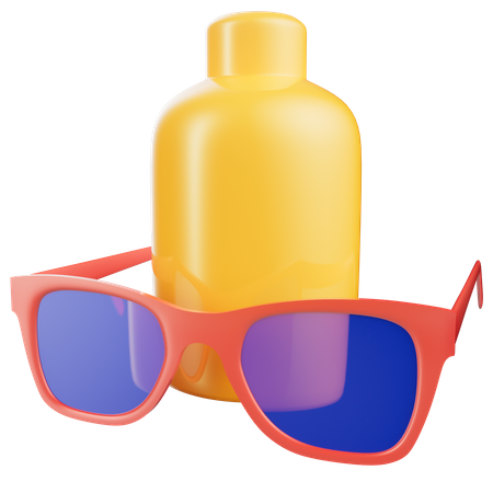 Sunglasses With Bottle  3D Icon
