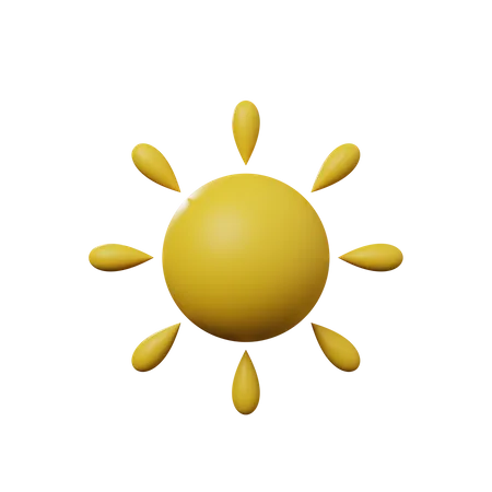 3 D Illustration Of Simple Icon Weather Concept Sun Sunny 3D Illustration