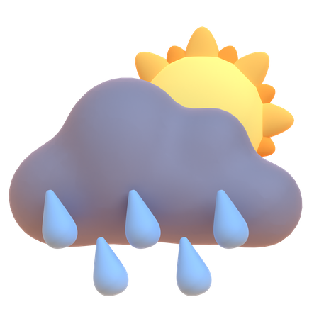 Sunny And Rainy  3D Illustration