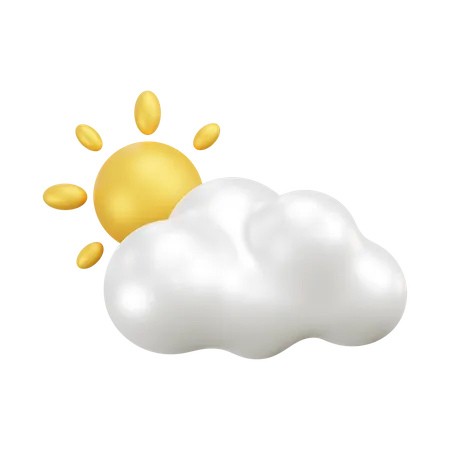 Sunny cloud weather  3D Icon