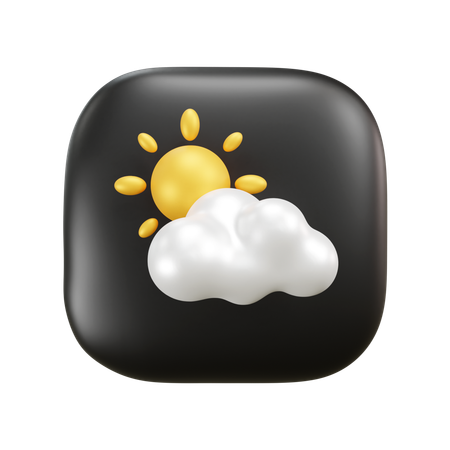 Sunny Cloud Weather  3D Icon