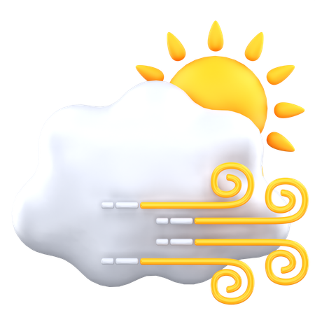 Sunny Cloudy Wind  3D Icon