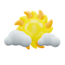 3d partly cloudy weather illustration