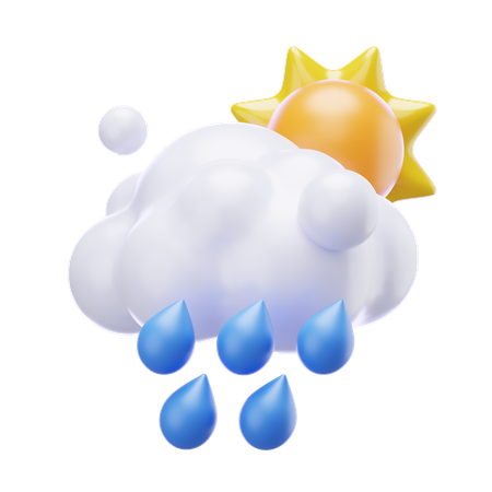 晴れ 霧雨  3D Icon