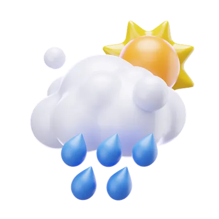 晴れ 霧雨  3D Icon