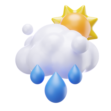 晴れ 霧雨 小  3D Icon