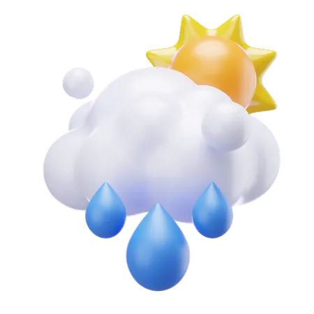 晴れ 霧雨 小  3D Icon