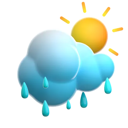 Sunny Rain  3D Icon