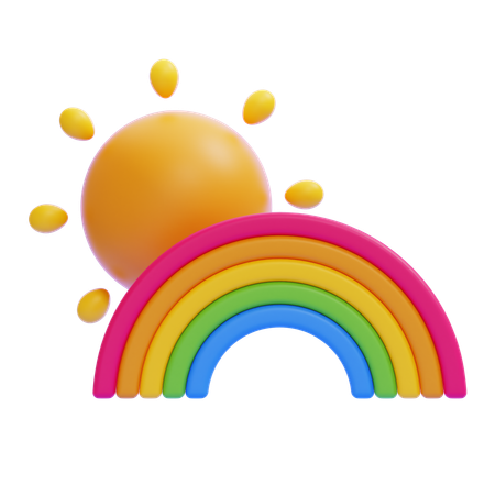 Sunny Rainbow  3D Icon