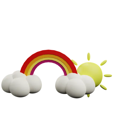 Sunny rainbow  3D Icon